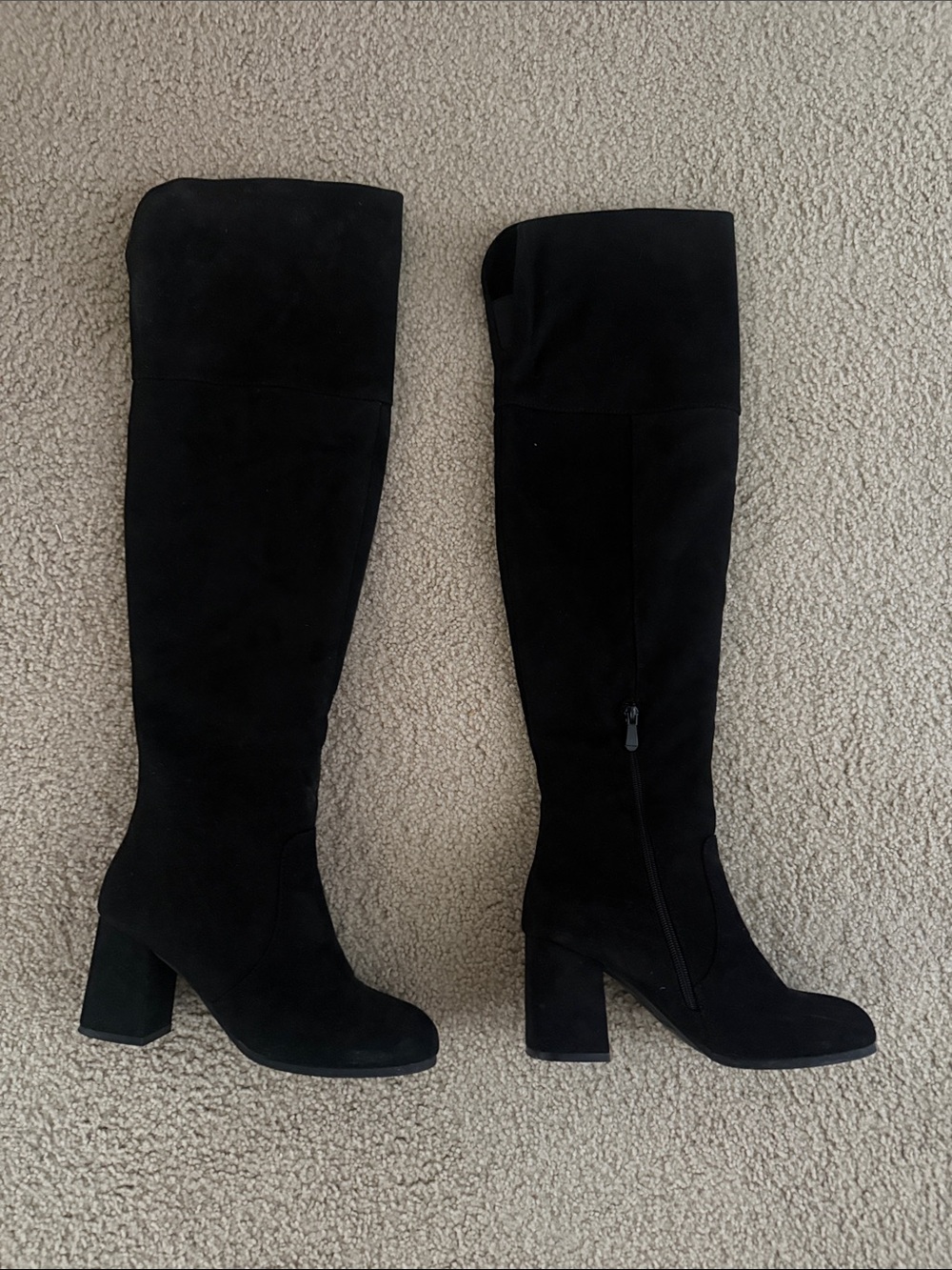 Dream Pairs Black Over-the-Knee Block Heel Boots